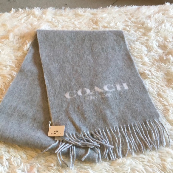 Coach Accessories - Coach scarf grey cashmere and wool blend